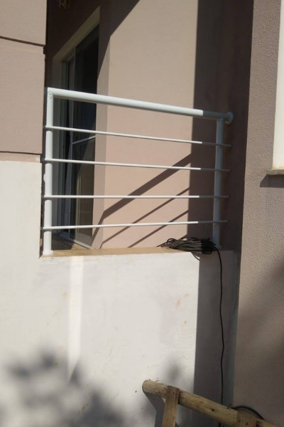 guarda-corpo torre de inox
botão de inox
travessas