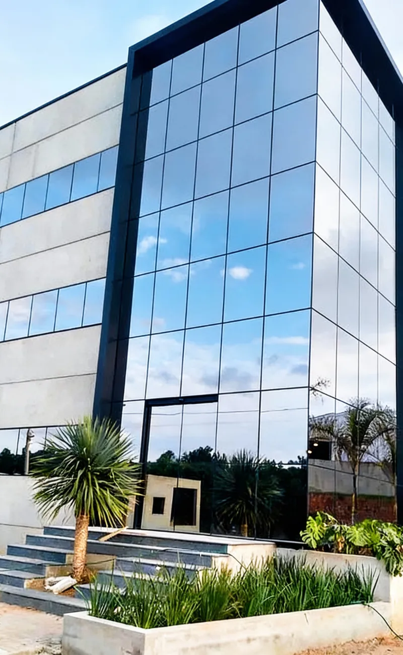 fechamento glazing pele de vidro projetos comerciais
