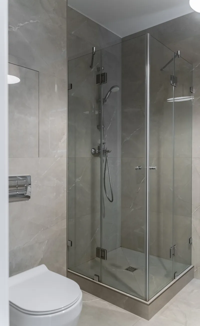 box de vidro de canto