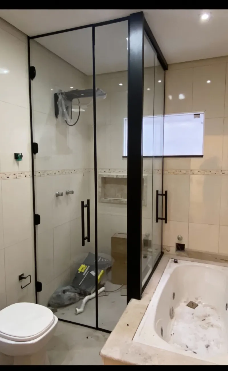 box de vidro de canto