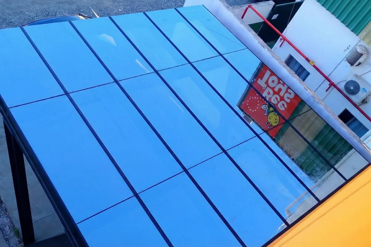 cobertura de vidro telha termostatica cobertura fixa